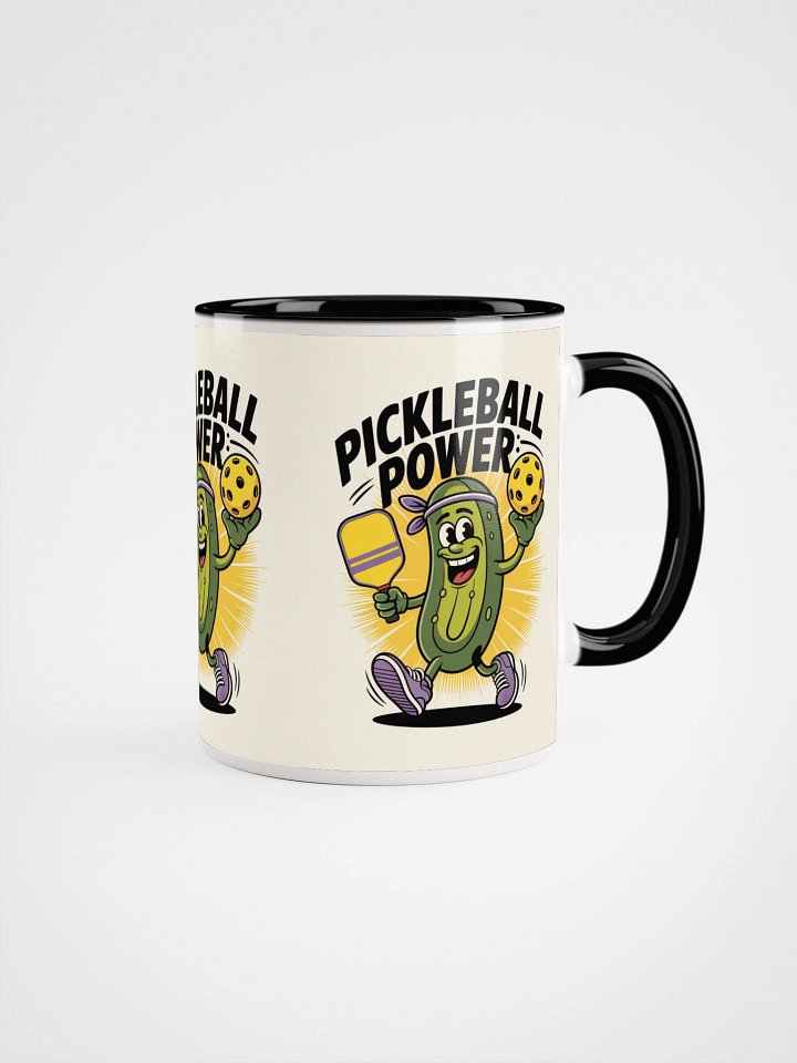 Pickleball Power Mug – Fun Pickle Character with Paddle product image (2)