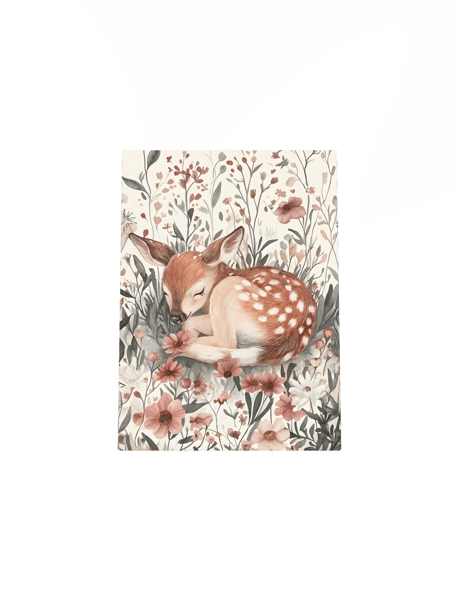 Woodland Deer Sleeping in Pink Florals product image (5)