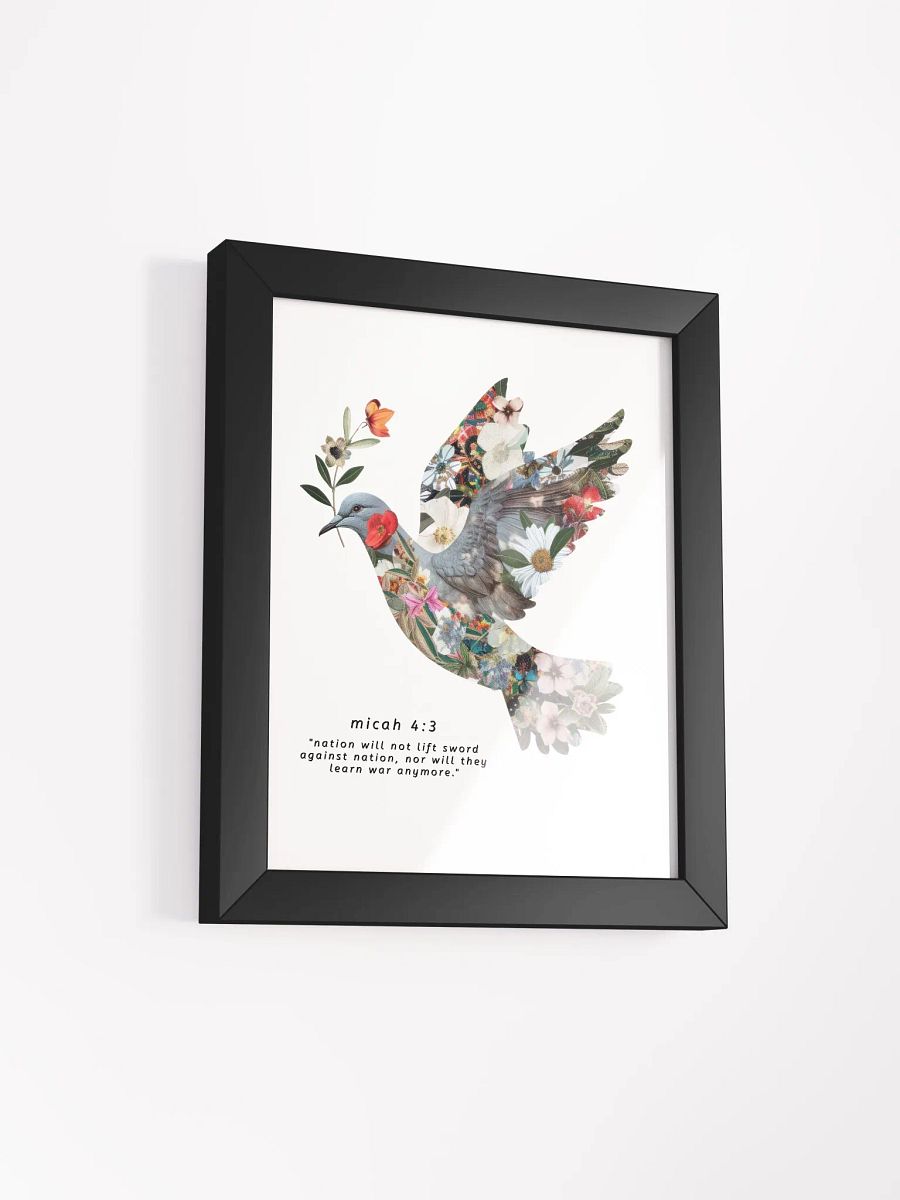 Floral Peace Dove | Micah 4:3 Framed High-Quality Matte Poster product image (2)
