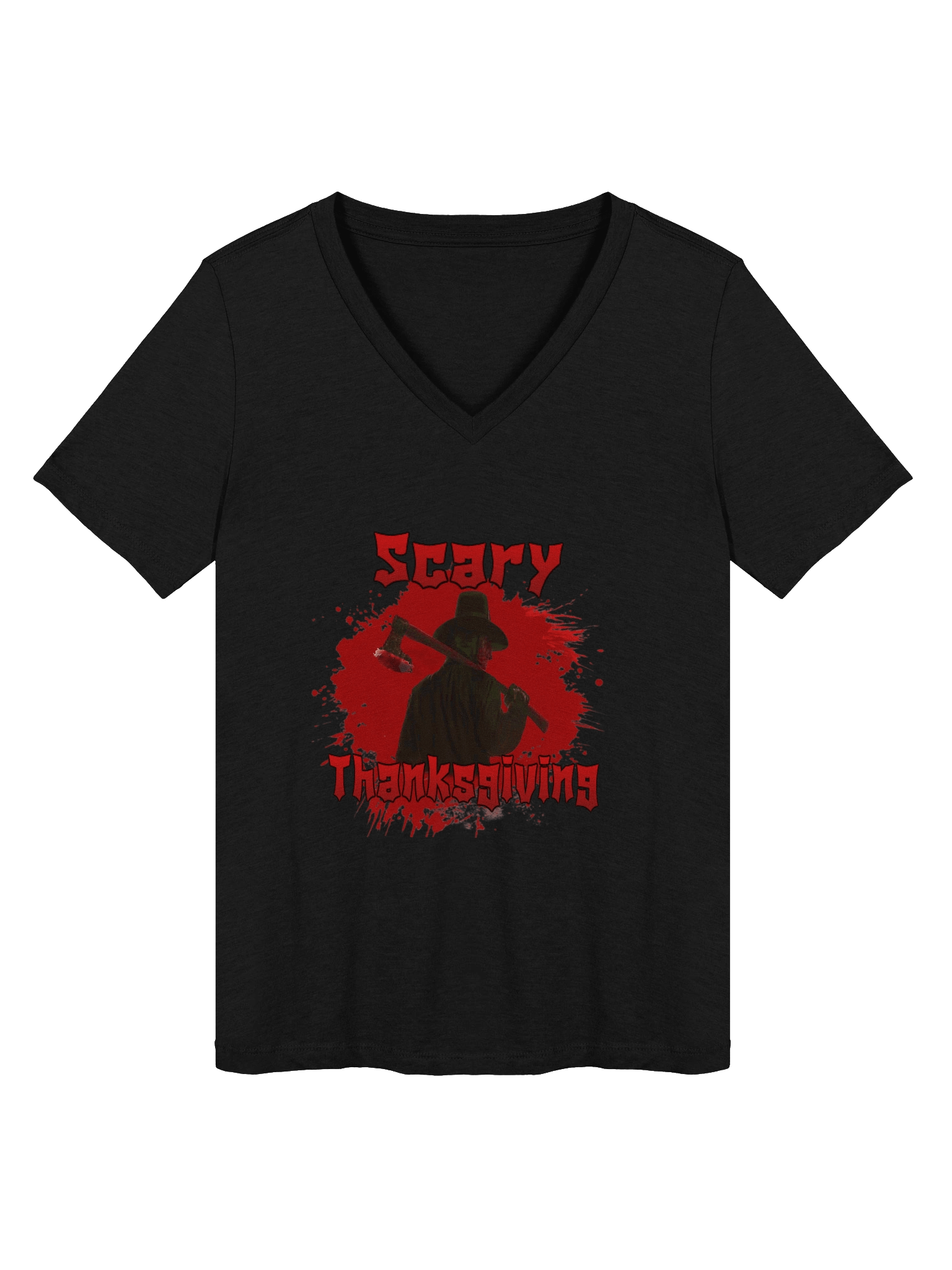 Gothic Thanksgiving Reaper Women's V-Neck Tee product image (3)
