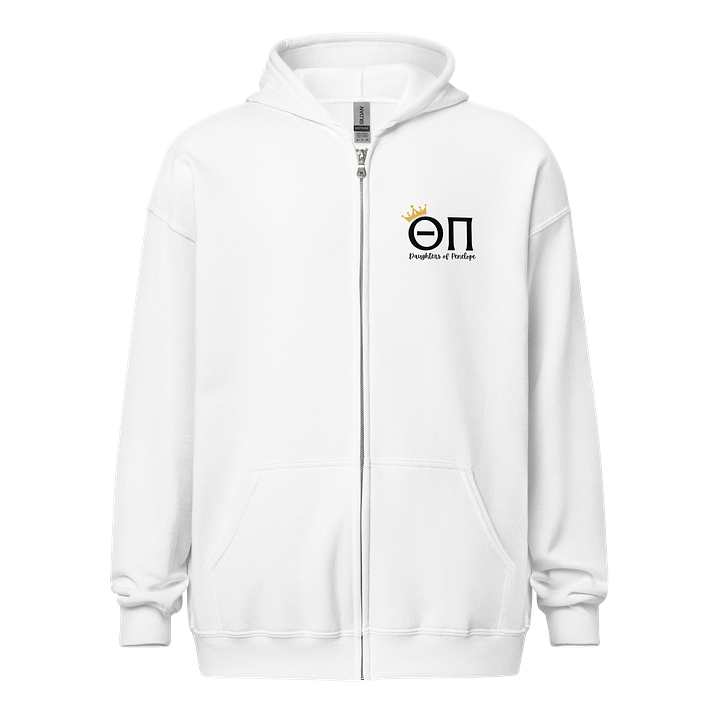 Theta Pi Zip Hoodie Black text product image (2)