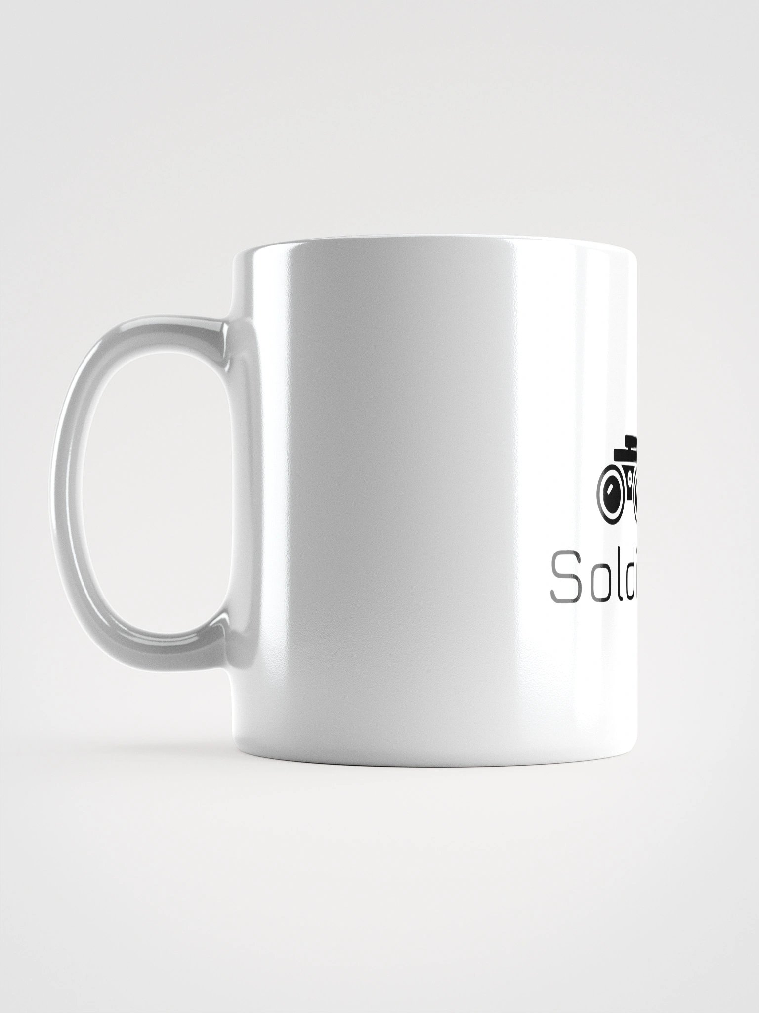 White Glossy Mug with Black LOGO By TikTok Creator SpSoldierPixel product image (16)