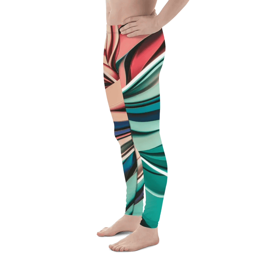 Men's Performance Slim Fit Leggings with Abstract Multicolour Design - TDS Music Exclusive product image (7)