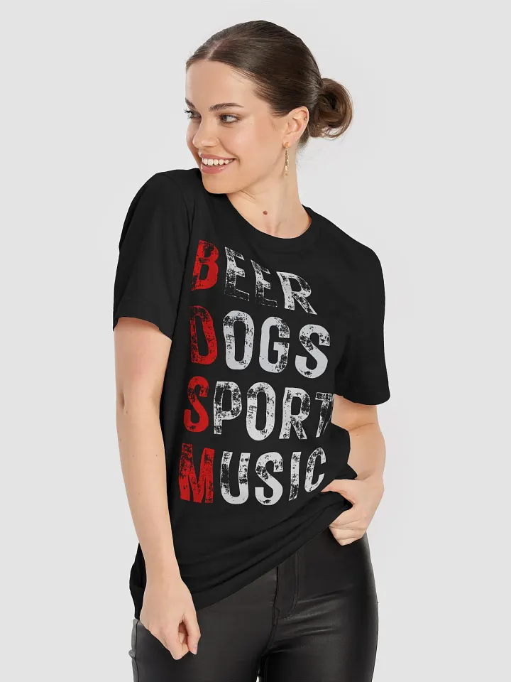 Beer Dogs Sports Music T-Shirt – Funny Red Shirt Gift for Men and Women product image (2)
