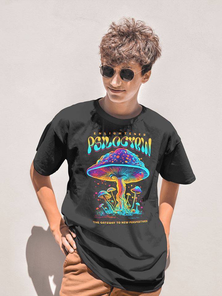 Psychedelic - Enlightened Psilocybin - Mushrooms Heavyweight T-Shirt product image (1)