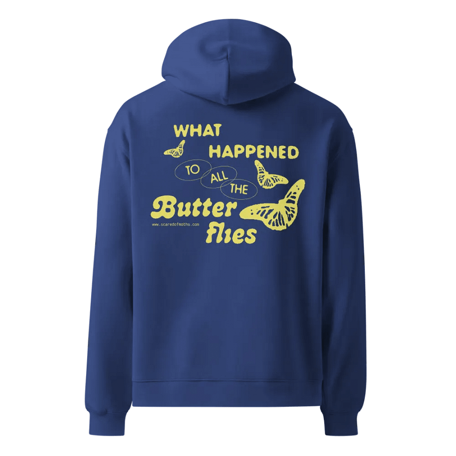 SCARED OF MOTHS Retro Butterfly Design Unisex Oversized Cozy Hoodie product image (6)