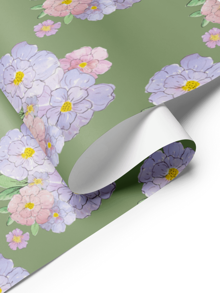 Gingham Blossoms Wrapping Paper Set of 3 Sheets product image (8)