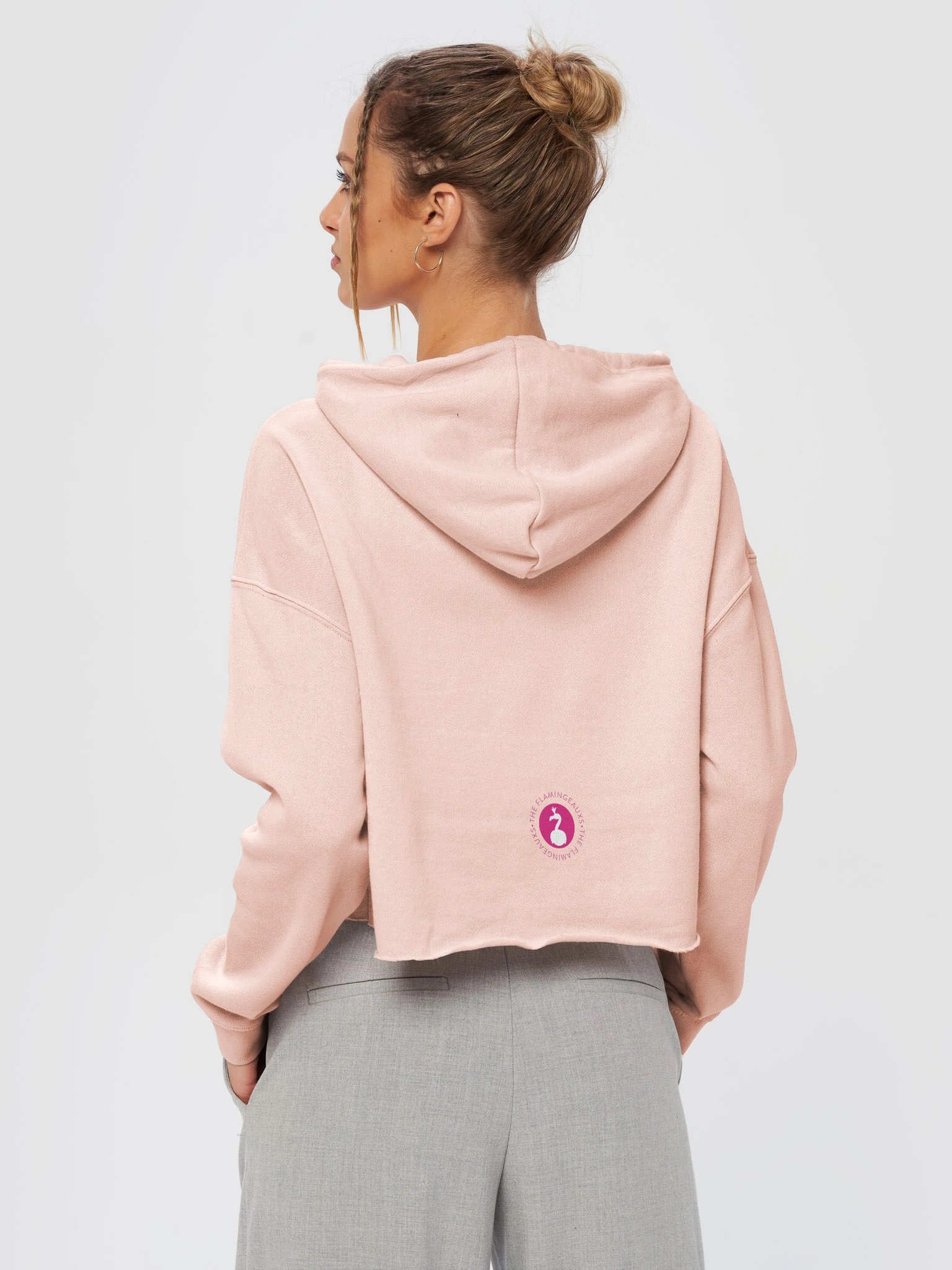 Womens Crop top Hoodie w/logo on front and back product image (4)