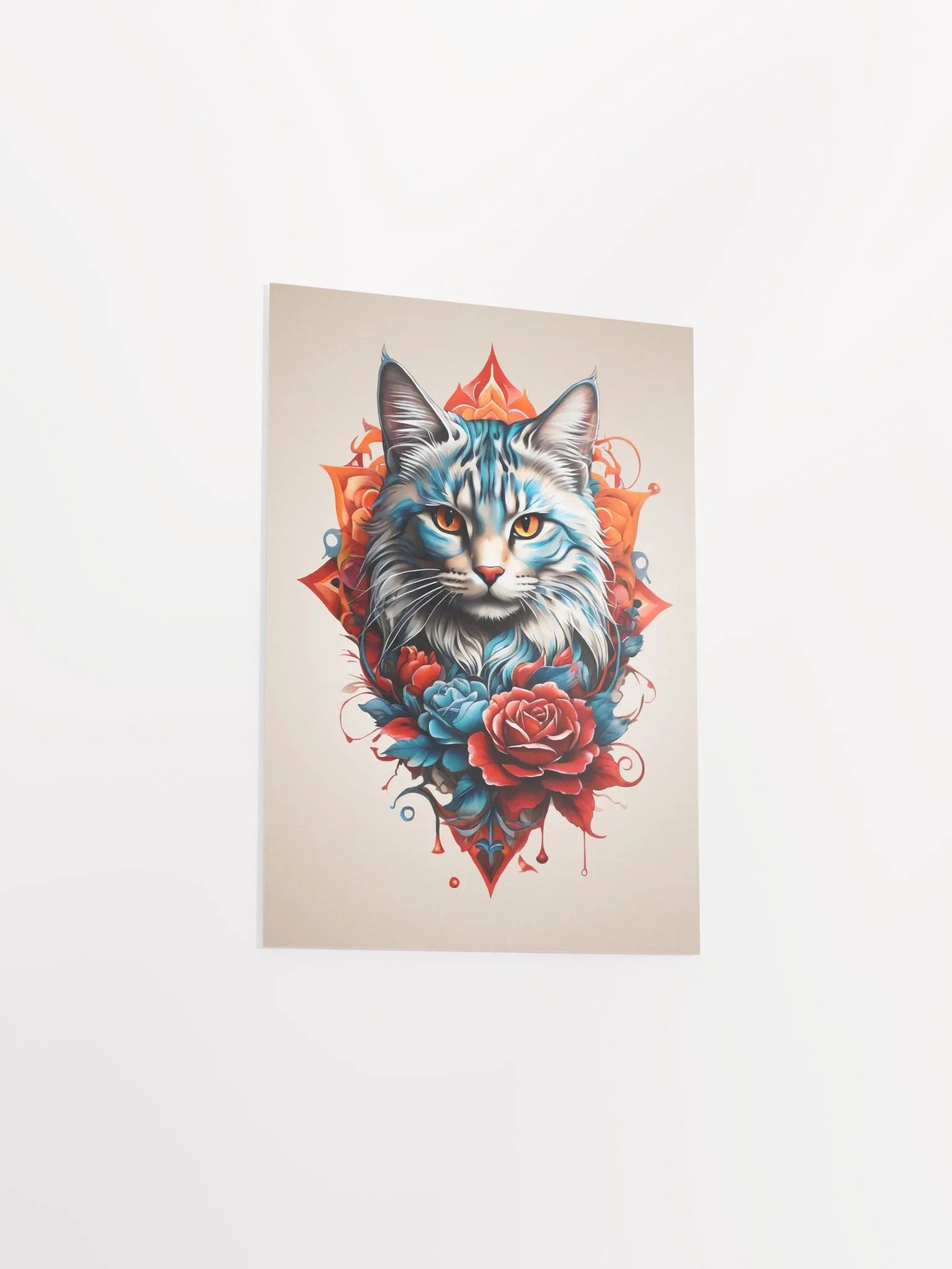 Regal Cat & Roses Poster product image (8)