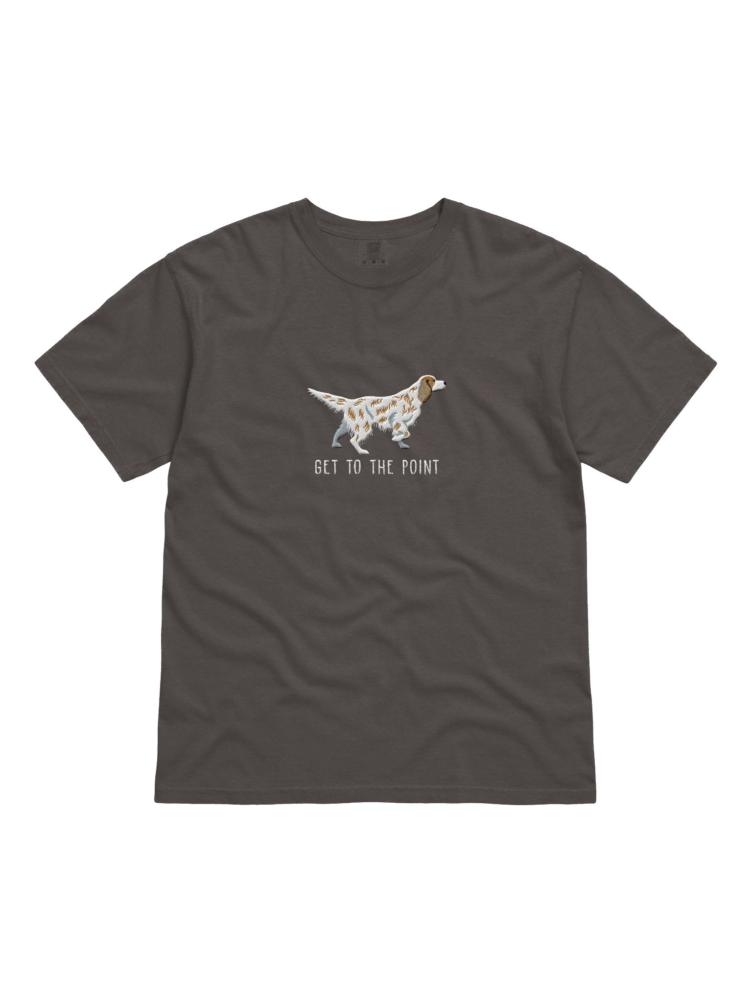Get to the Point T-Shirt(Embroidered) of an English Setter(Brown Roan) product image (3)