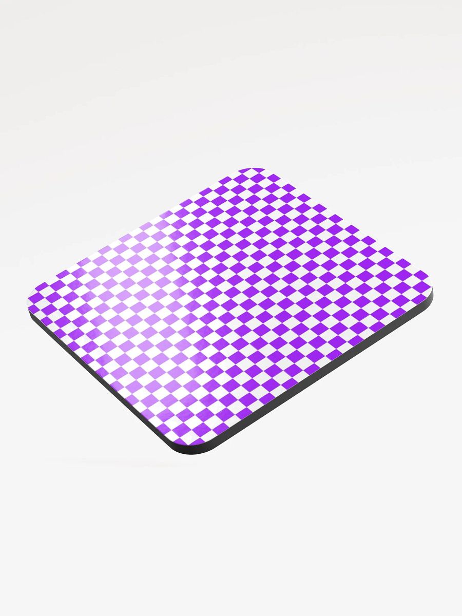 Checkers! Purple and White Checkered Cork Coaster product image (3)