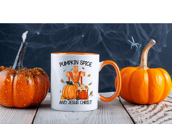 Pumpkin Spice and Jesus Christ Ceramic Mug product image (1)