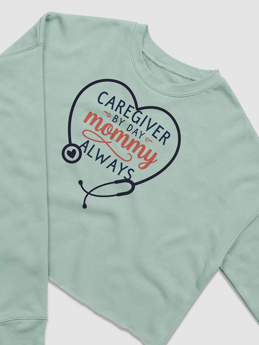 Mommy Caregiver Heart Stethoscope Crop Sweatshirt product image (6)