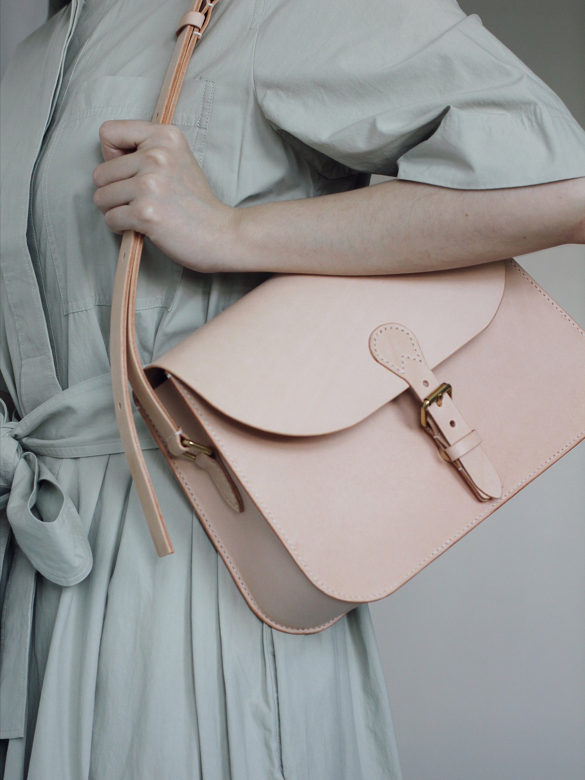 SAMPLE SALE - Vegetable Tanned Leather Saddle Bag in Natural product image (6)