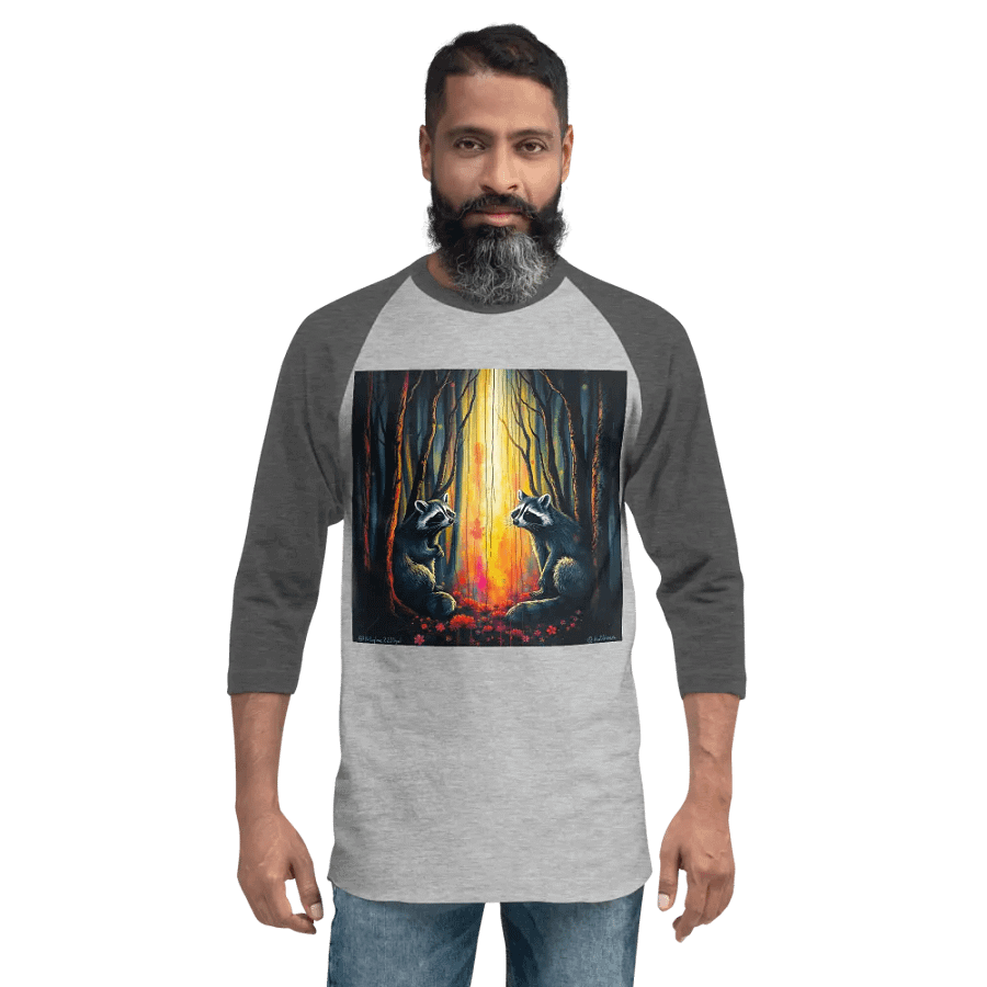 Mystical Raccoon Forest Raglan Tee product image (2)
