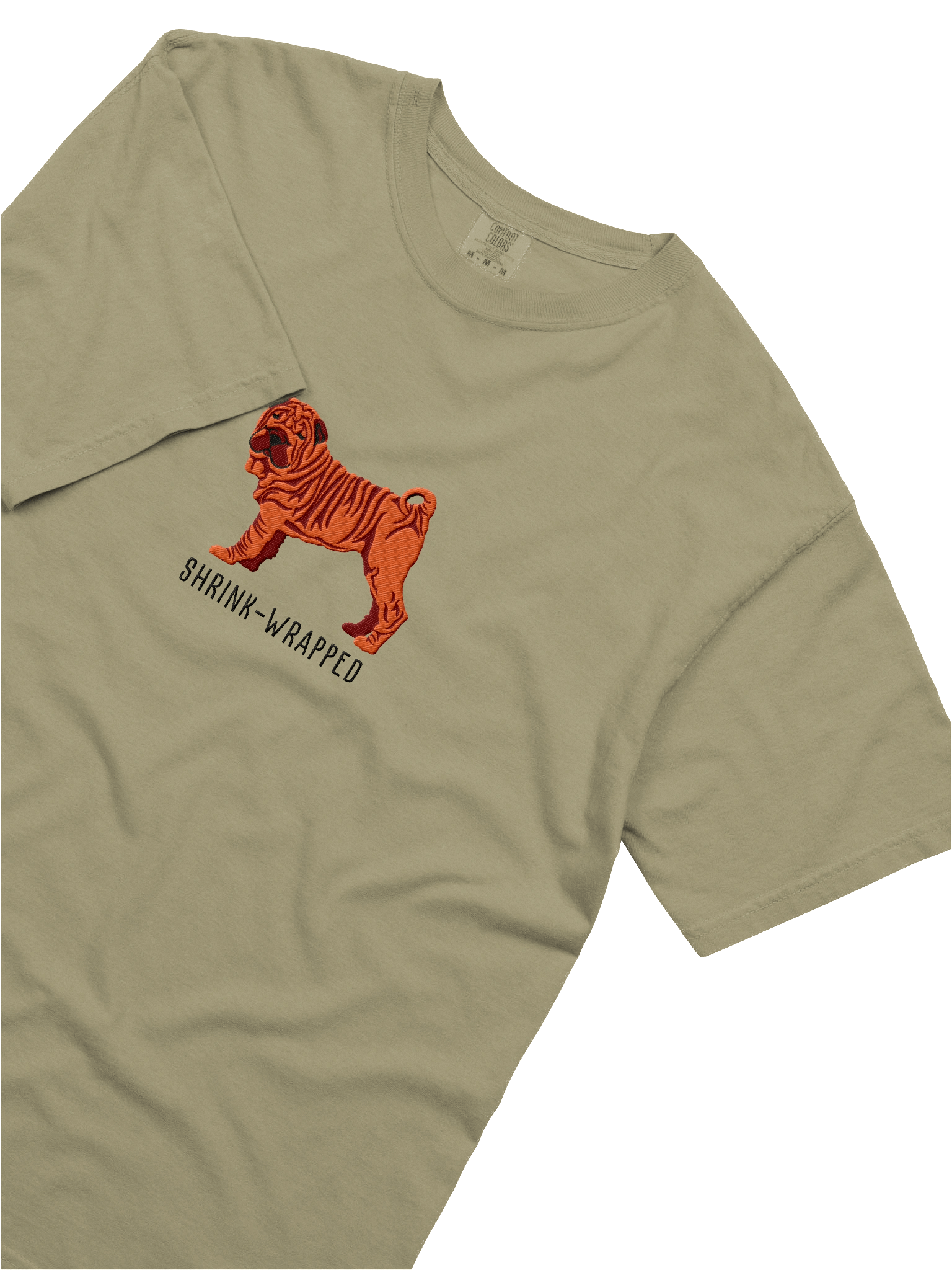 Shrink-Wrapped T-Shirt(Embroidered) of a Chinese Shar-Pei(Red) product image (27)