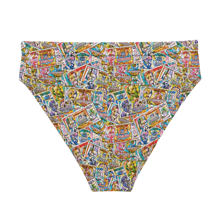 Jugoslovenski inflatorni dinar 1993 (Kolaž/mozaik) All-Over Print Recycled High Waisted Bikini Bottom product image (1)
