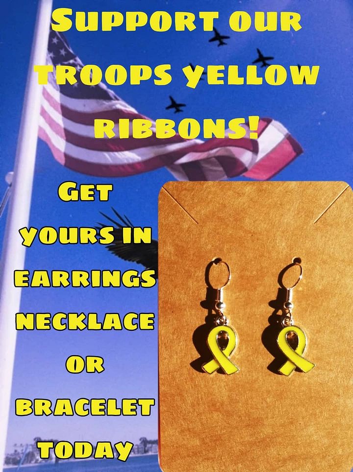 Support our troops awareness ribbon earrings product image (1)