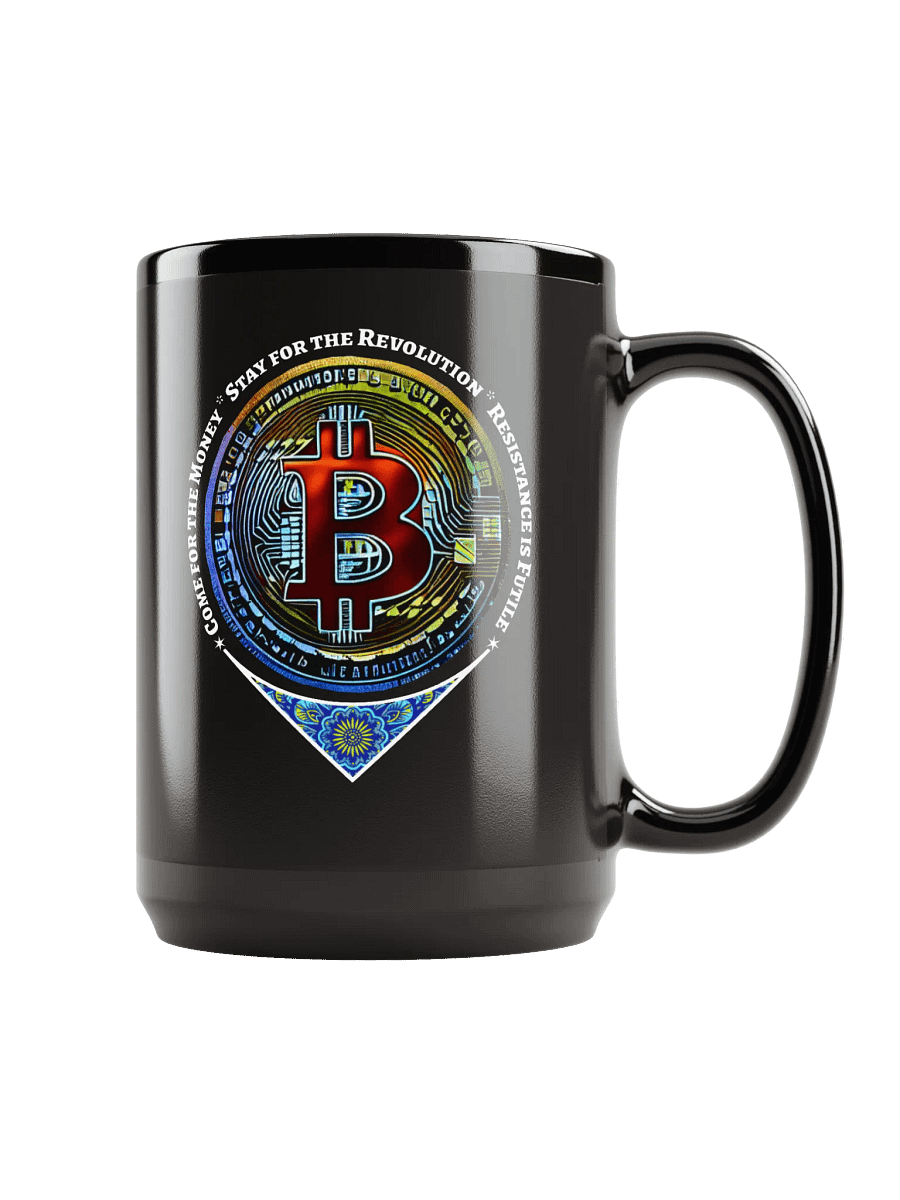 Bitcoin Cryptocurrency Black Glossy Mug product image (1)