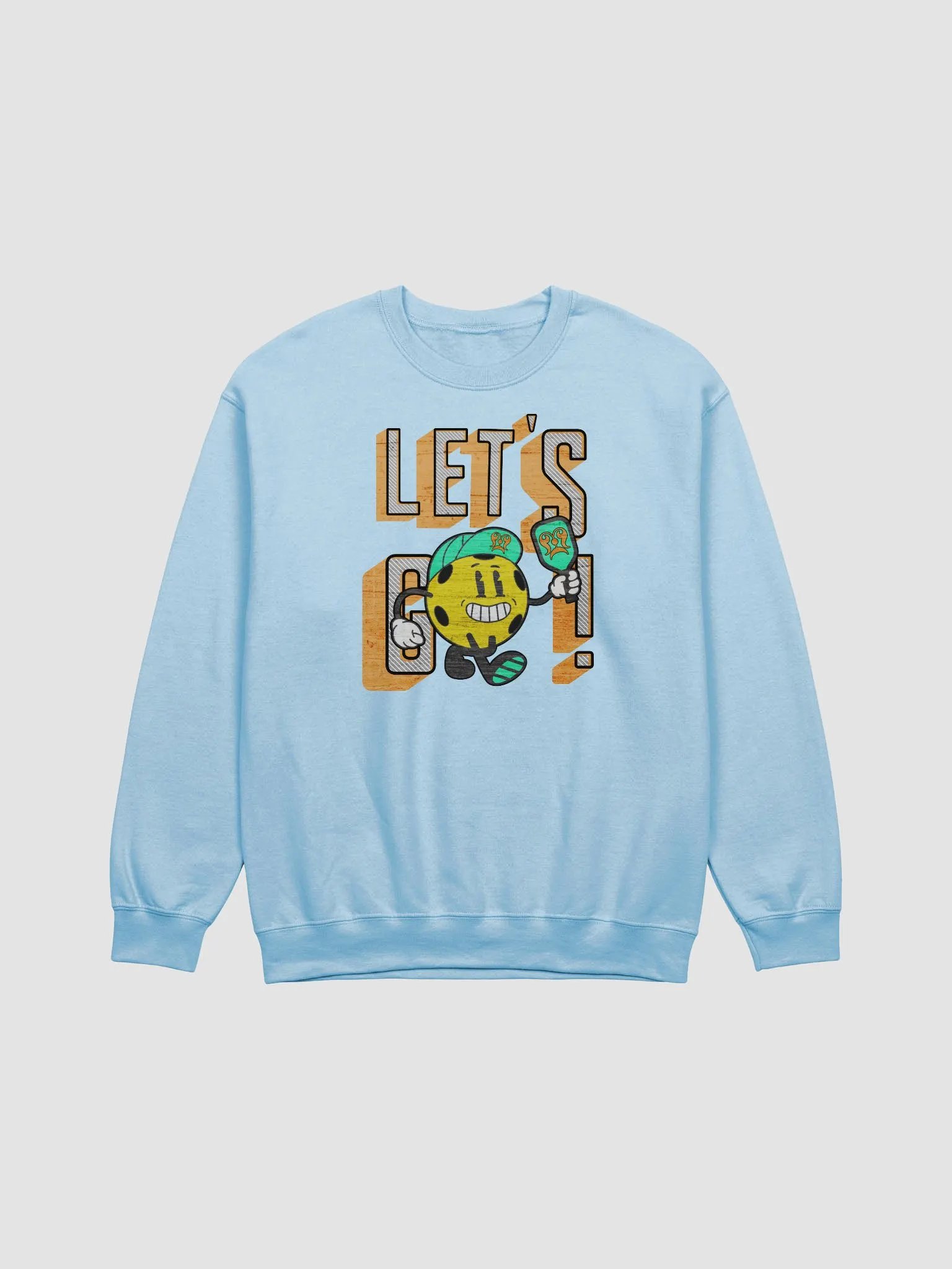 Let's Go Pickleball Mascot Playful Cartoon Crewneck product image (1)