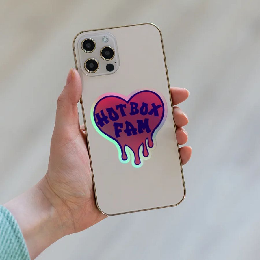 HOT BOX FAM SOLID PINK & BLUE LOGO STICKER product image (8)