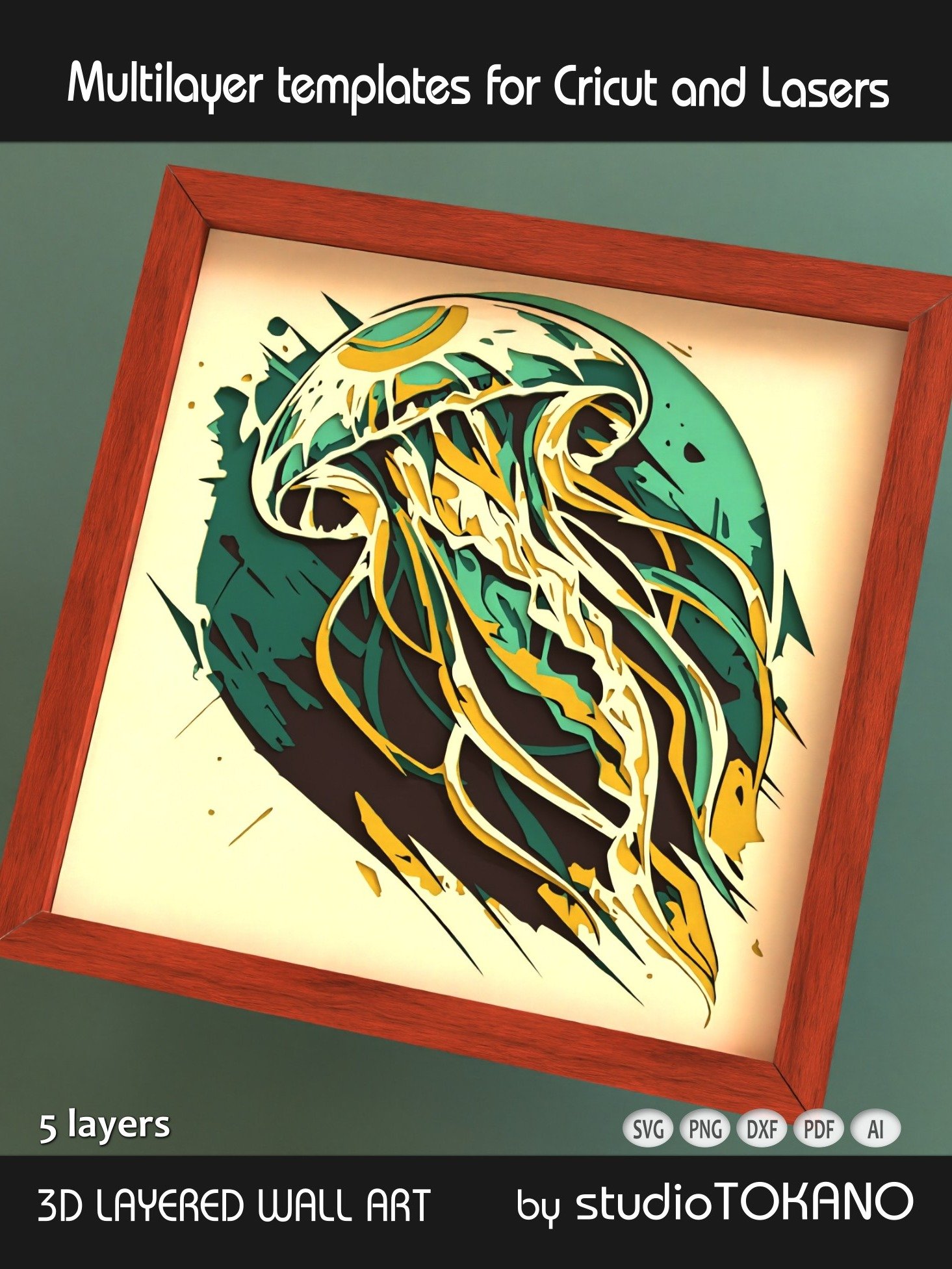 3D layered Jellyfish svg for Cricut product image (3)