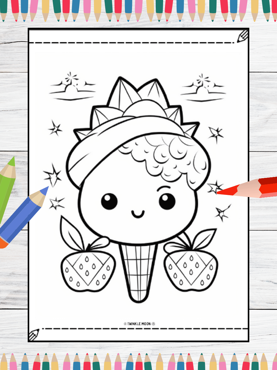 20 Cute Kawaii Coloring Pages#7 (PDF Coloring Pages) product image (3)