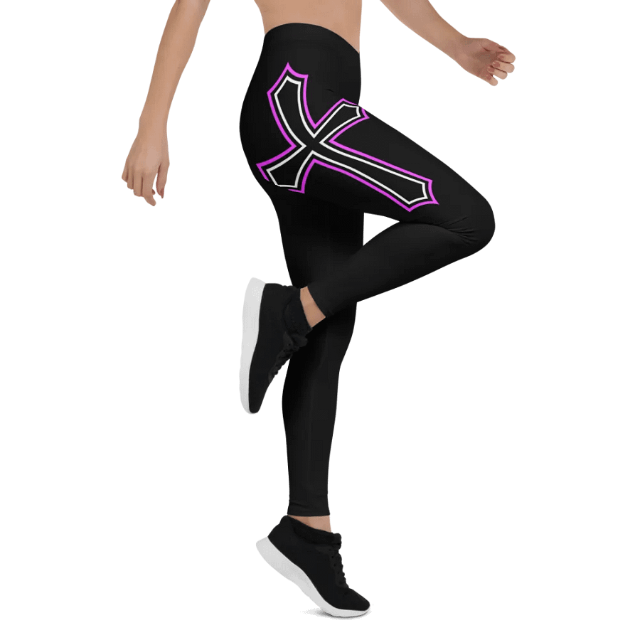 NRG Grunge Cross Yoga Pants (Black/Neon Pink) product image (6)
