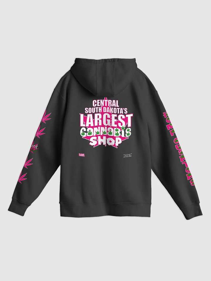 Hemp Quarters Pink Front/Read/Sleeves Black Hoodie. product image (2)