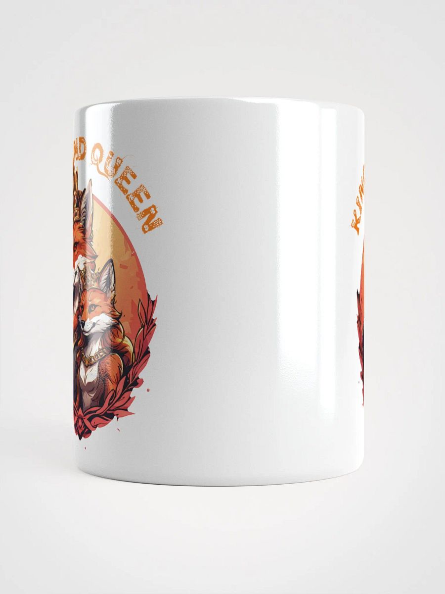 King and Queen White Glossy Mug | Elegant Fox Couple Design| Double-Sided Print | Perfect Gift for Anniversaries and Weddings product image (5)
