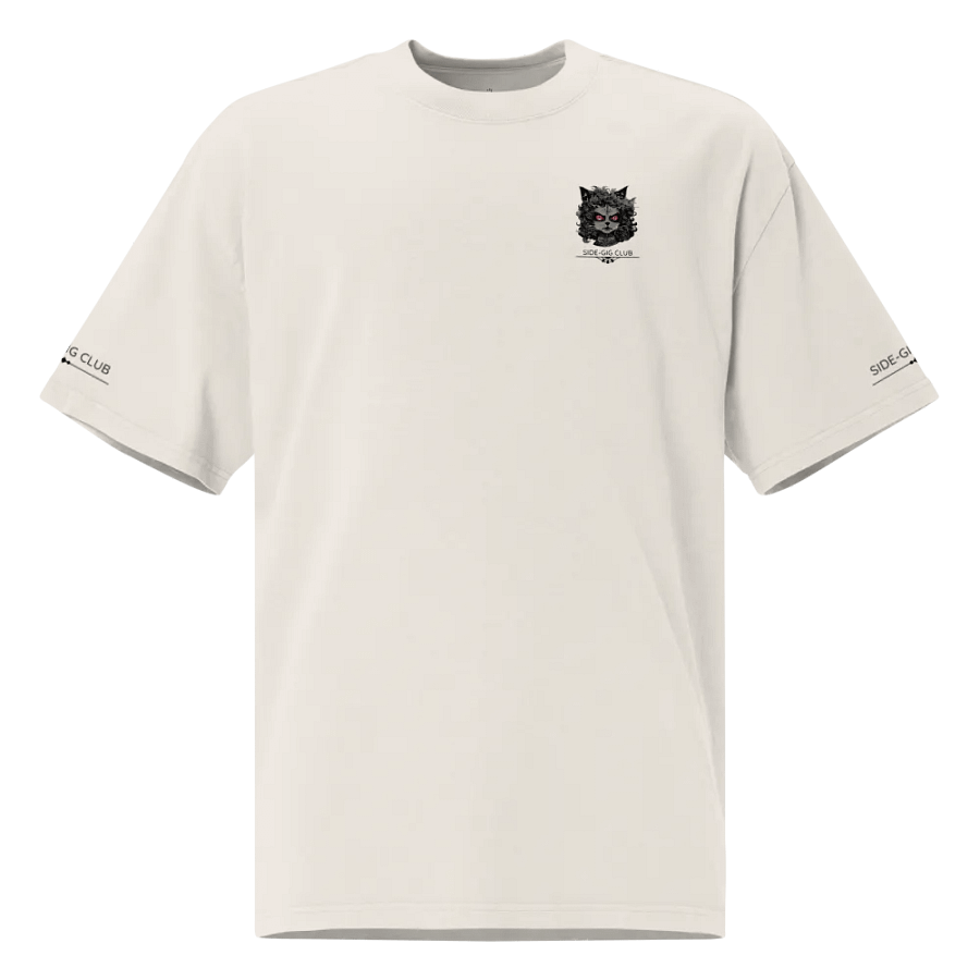 Sleepless Hustle: No Sleep, Just Side-Gigs Oversized Tee Streetwear Edition in Vivid Black product image (7)