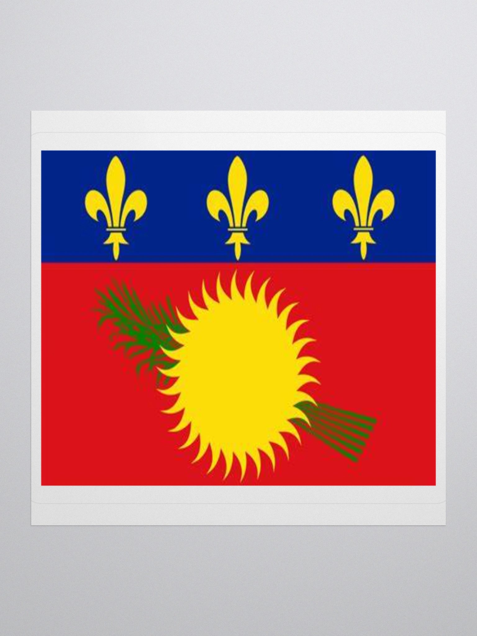 Guadeloupe Flag Sticker | Sun and Bird Design | Durable Vinyl | 3 Sizes product image (3)