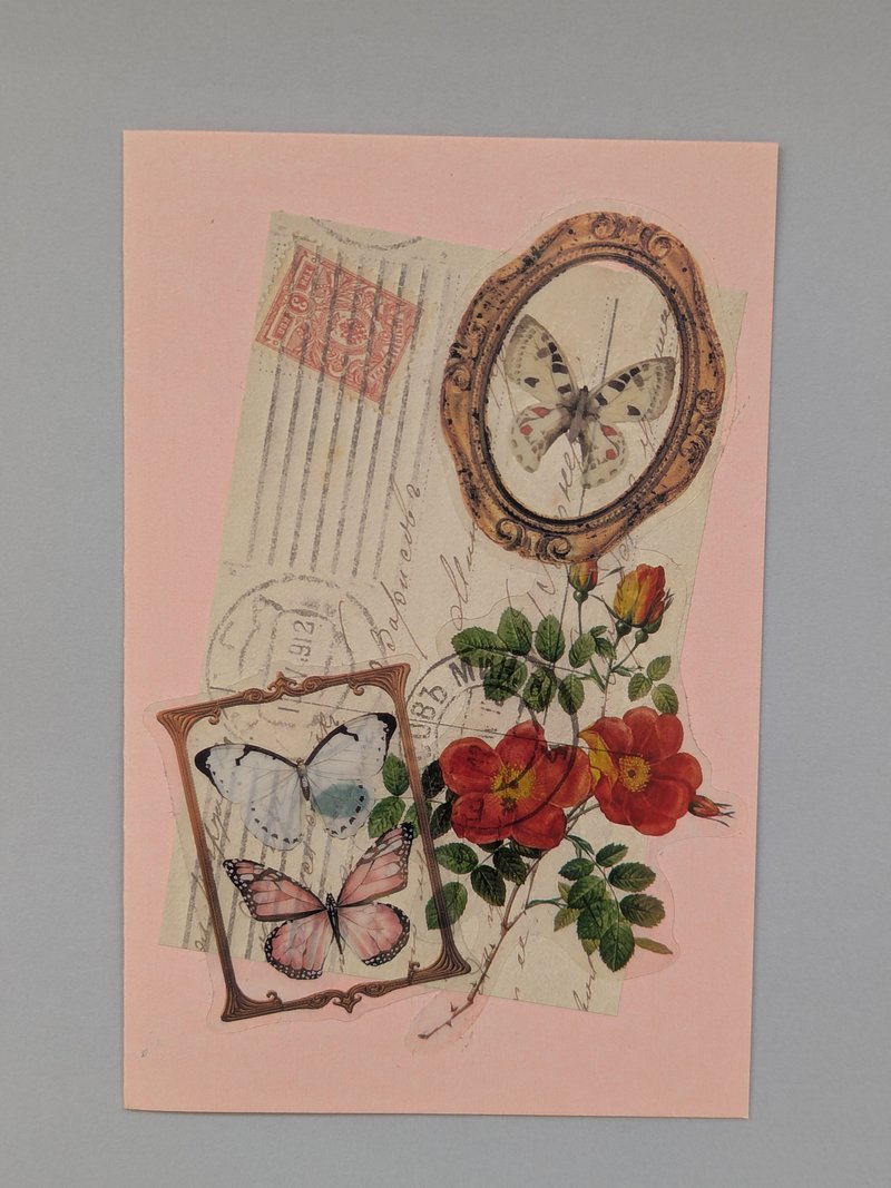 Framed Butterflies Collage: A6 Greeting Card