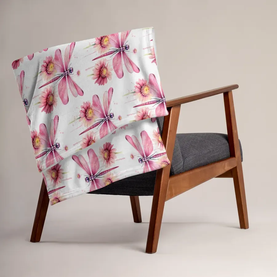 Pink Dragonfly Blanket product image (3)