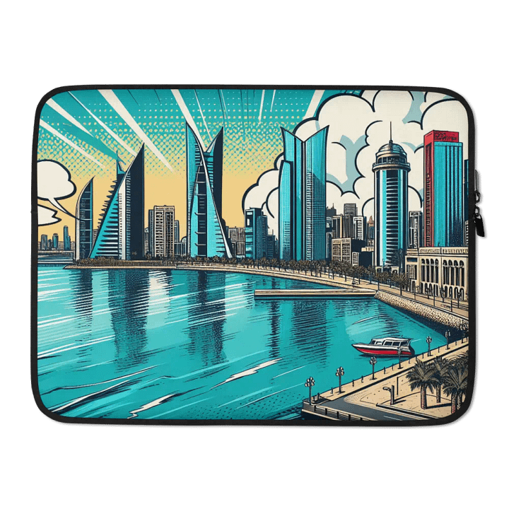 Cityscape Commute Laptop Sleeve | AI Design Bahrain city product image (2)