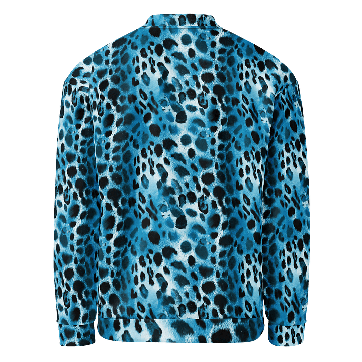 Blue Leopard Bomber Jacket product image (2)