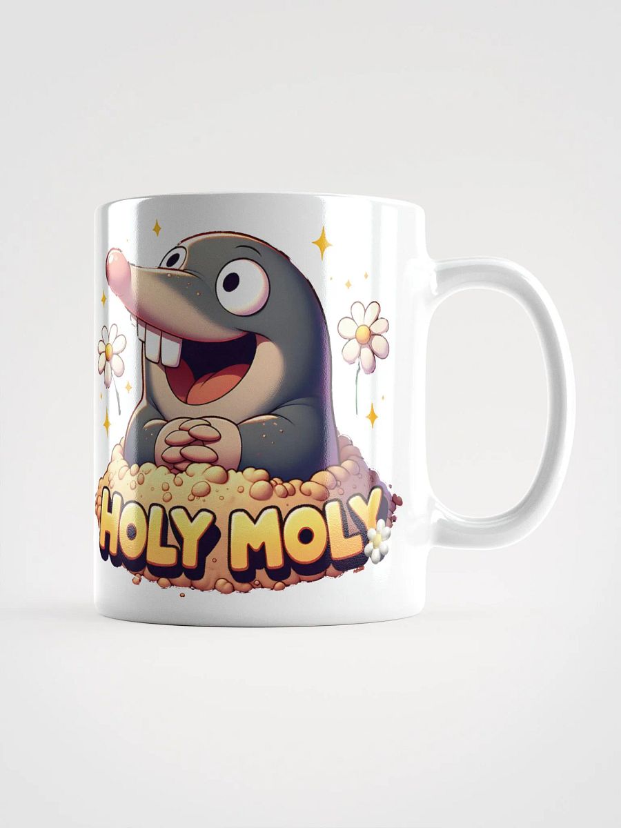 Holy Moly Cute Mole and Daisy Ceramic Mug Design product image (2)