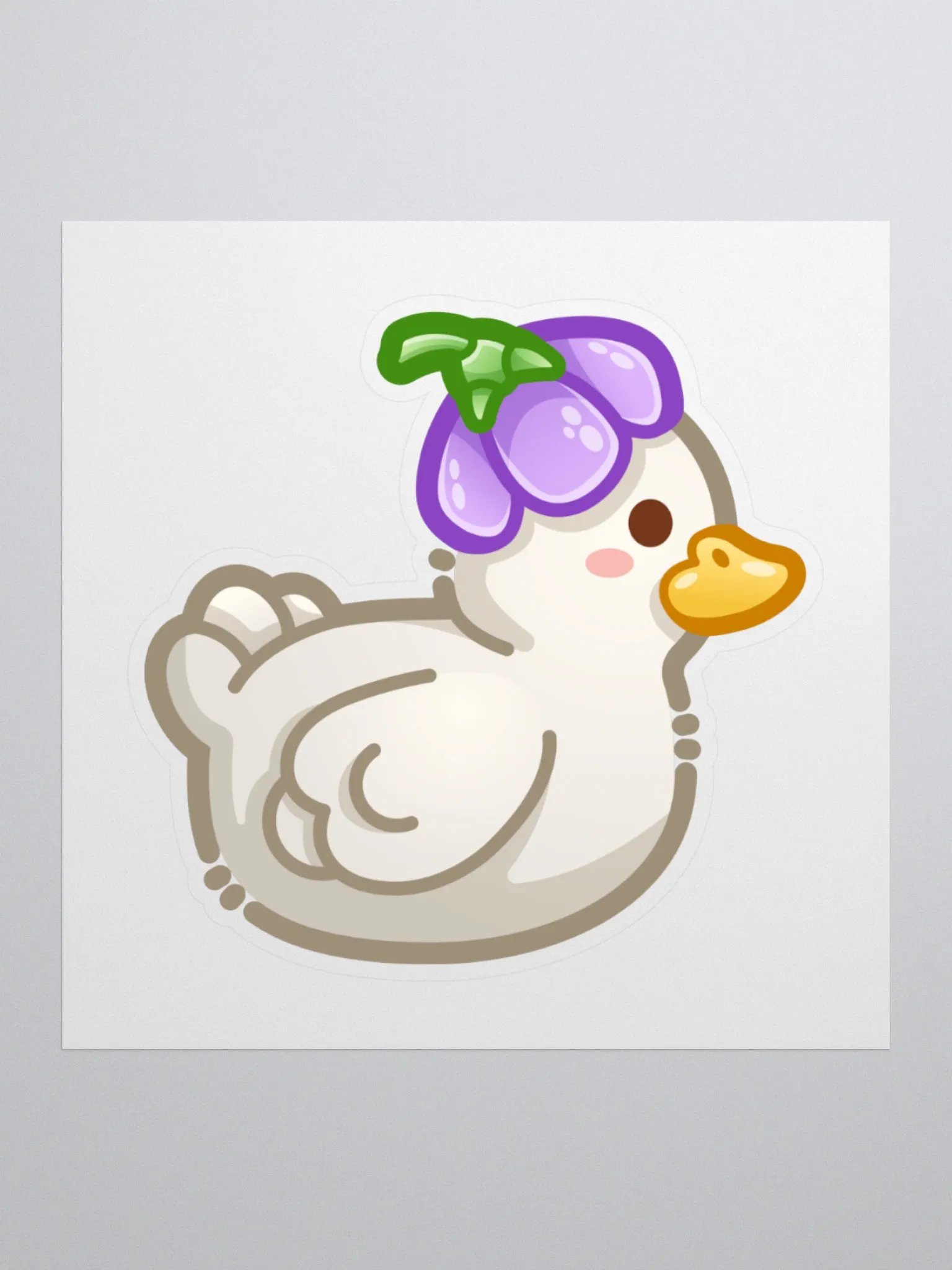Duck with a Flower Hat (White) product image (1)