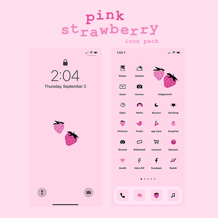 strawberry phone theme/icon set product image (1)
