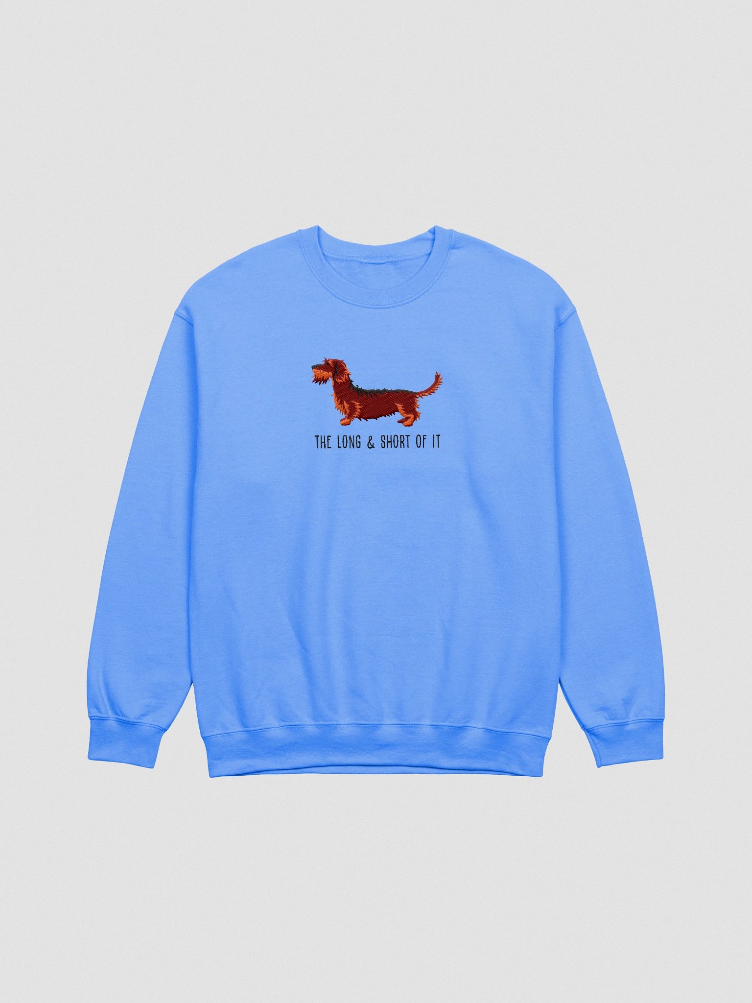 The Long & Short of It Sweatshirt (Embroidered) of a Wirehaired Dachshund(Red & Tan) product image (4)