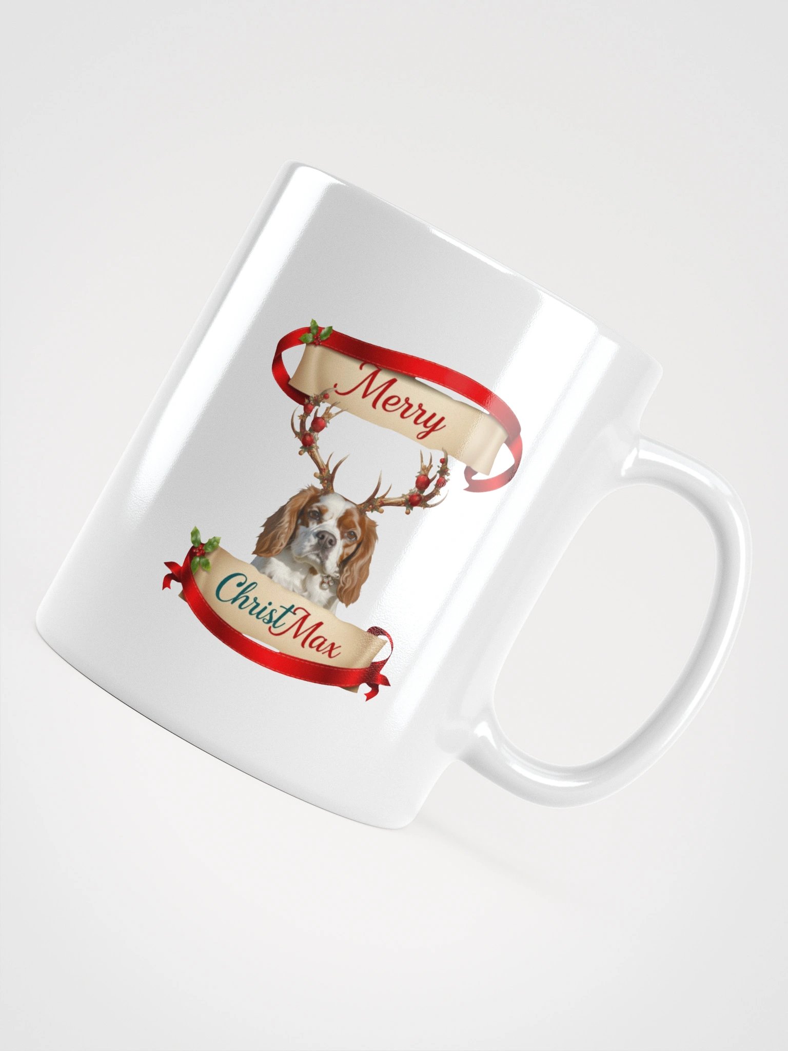 White Glossy Mug with Merry ChristMax product image (9)
