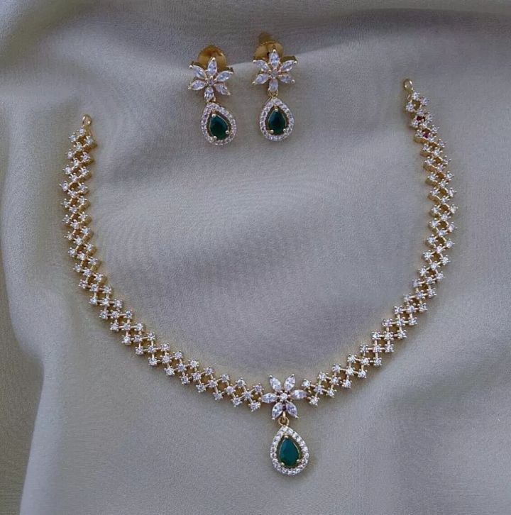 Neckless Set Bollywood Indian Bridal Party Jewellery Cz Set Wedding Women J44 product image (1)