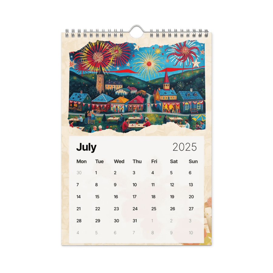 FOLK ART WALL CALENDAR 2025 product image (7)
