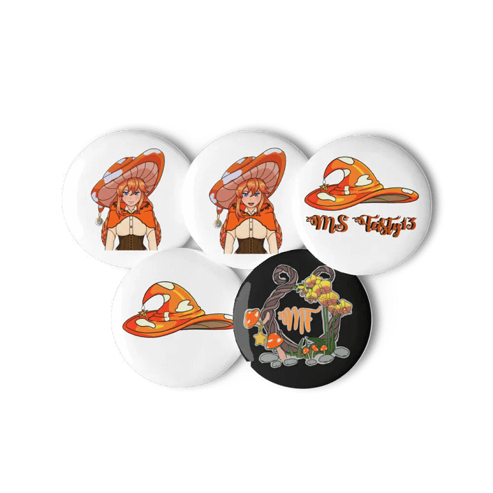 Enchanted Mushroom Girl Pin Button Set product image (1)