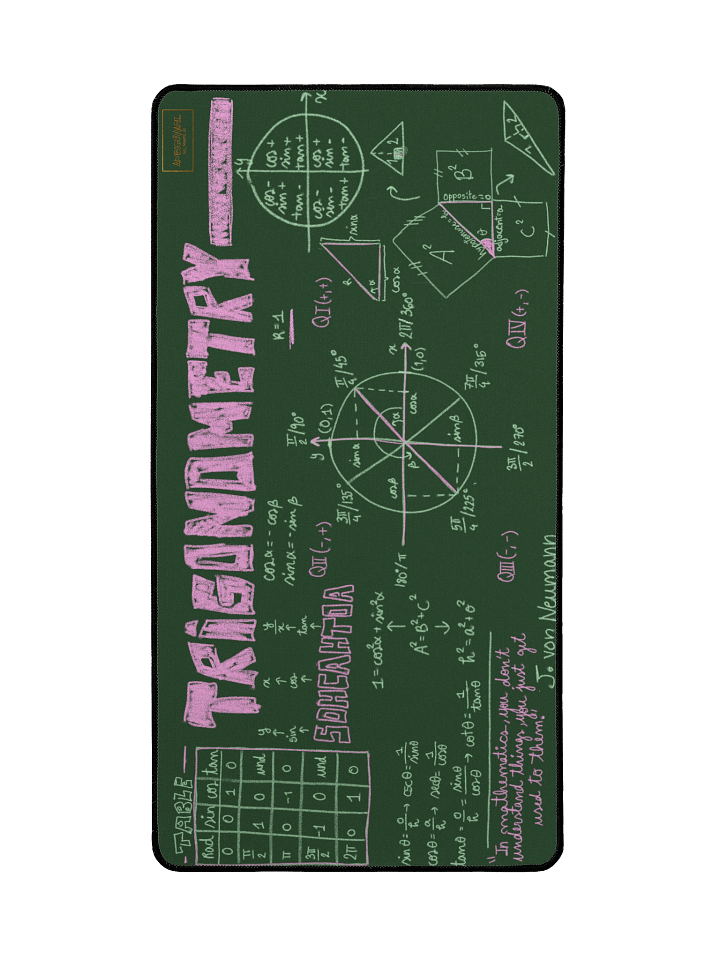 Trigonometry desk mat 2 - 15.5" x 31.5" product image (2)