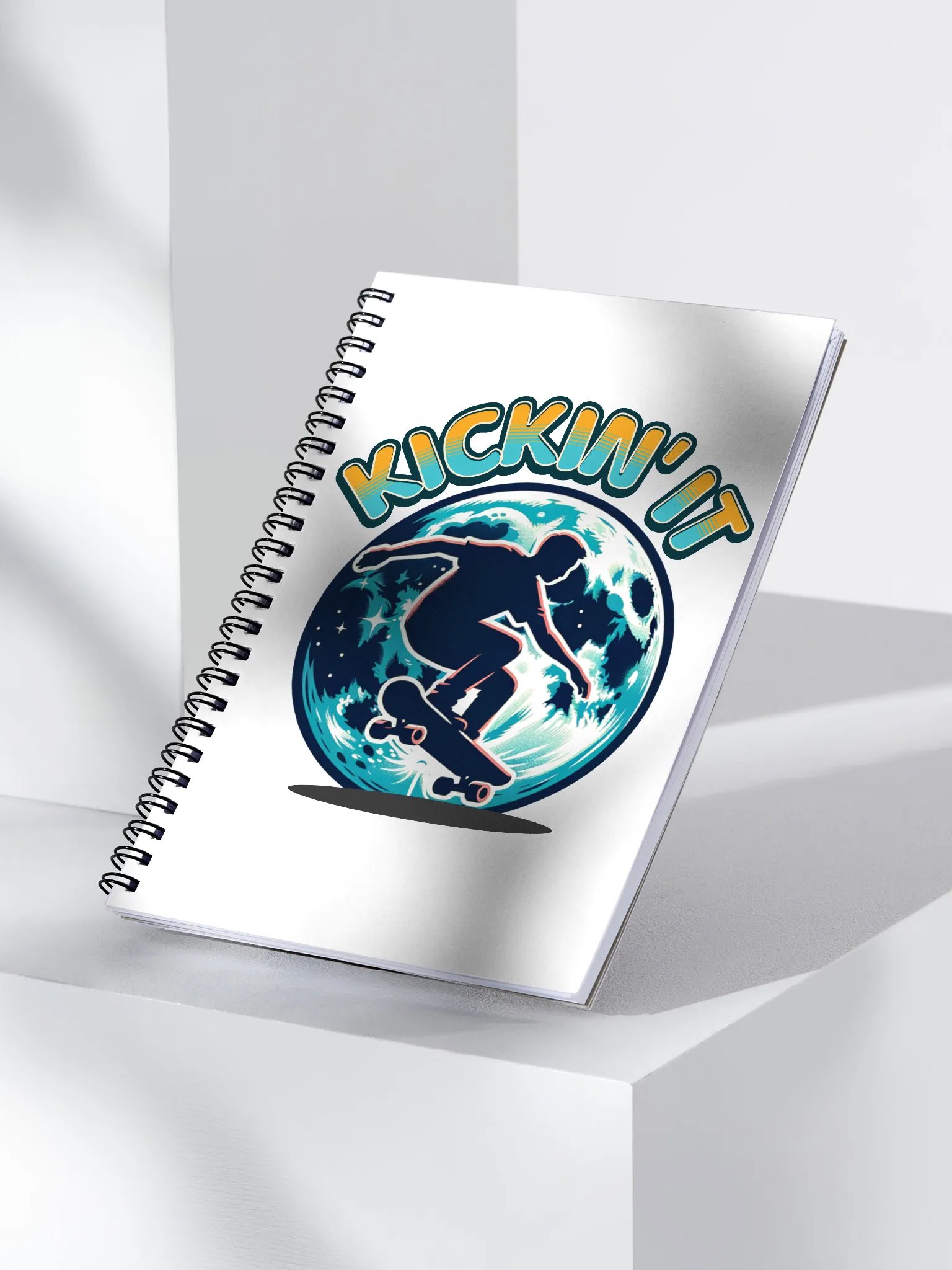 Kickin It Skateboarder Lunar Spiral Notebook product image (2)