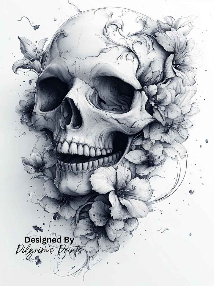 Ethereal Blossom Skull - 9x12 product image (1)