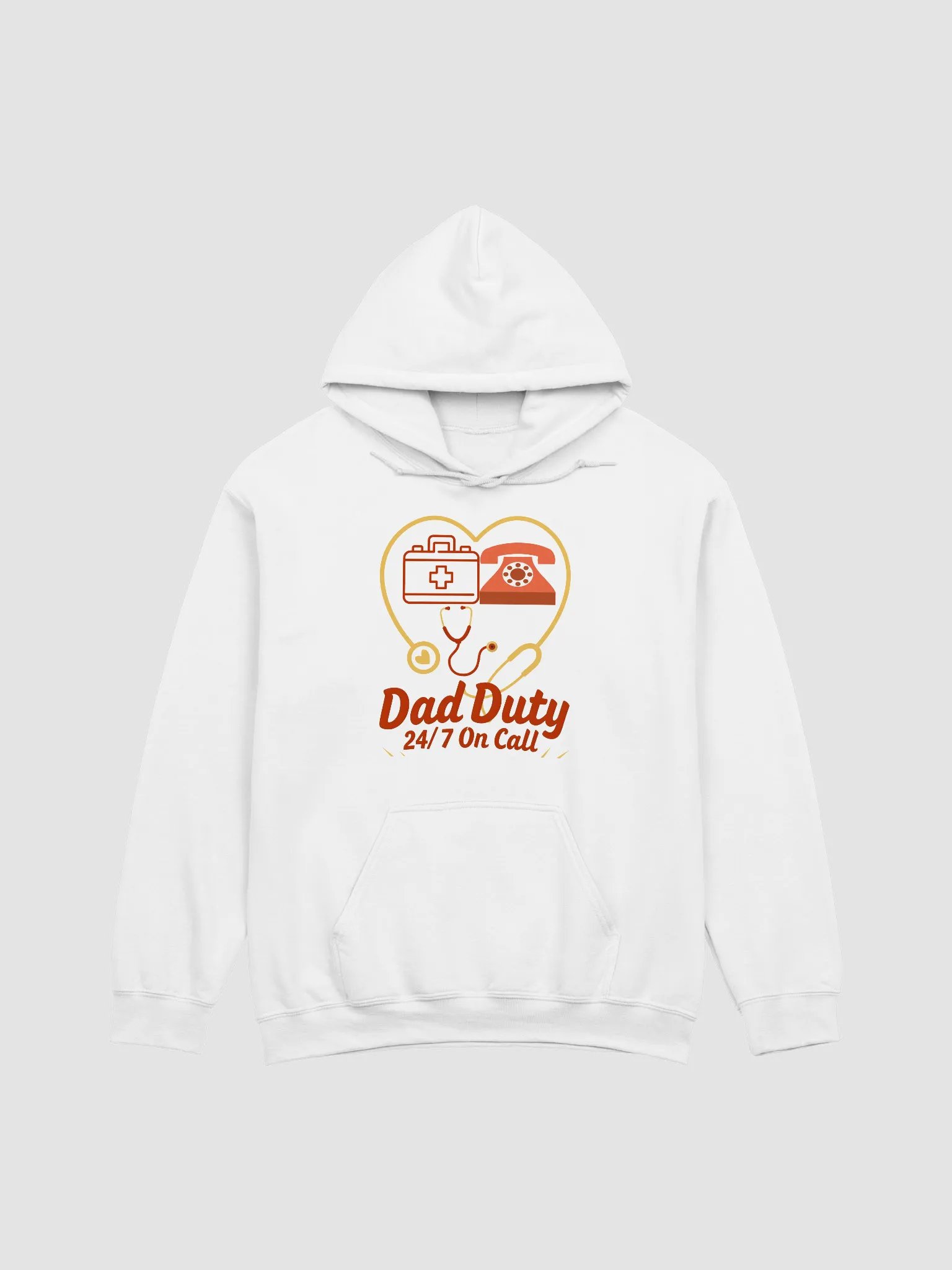 On Call Dad Duty Heart Outline Hoodie product image (5)