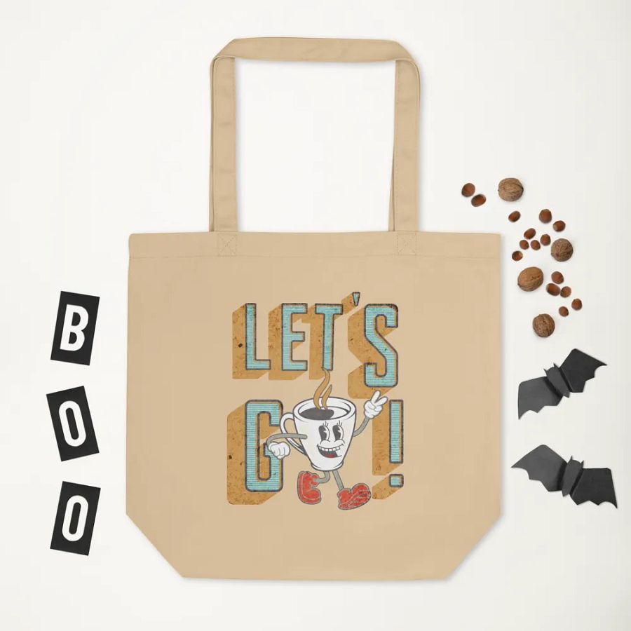 Lets Go Coffee Mascot Eco-Friendly Tote Bag product image (5)