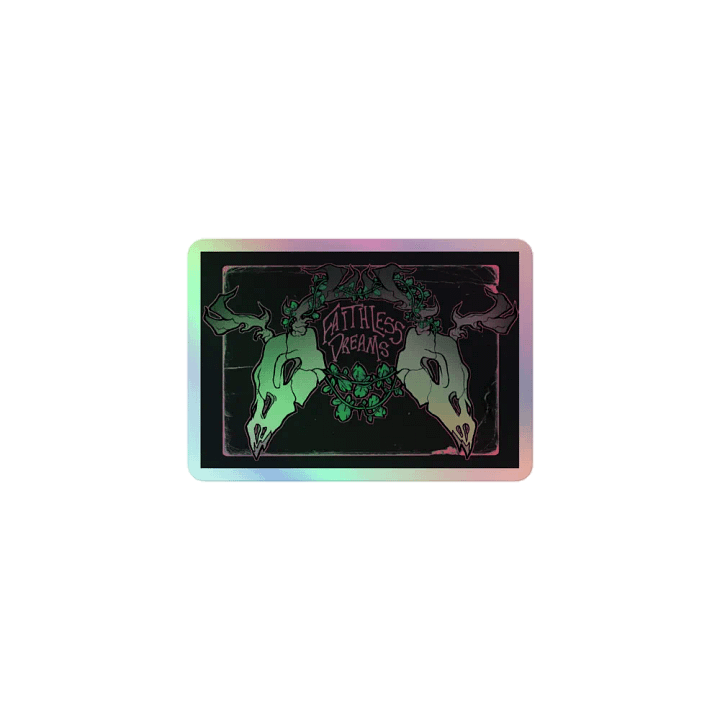 Faithless Logo Holo Sticker with background product image (1)